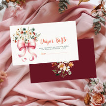 Pink Bow Baby in Bloom Diaper Raffle Ticket