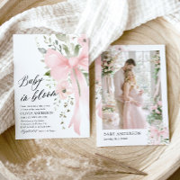 Pink Bow Baby in Bloom Floral Girl Baby Shower