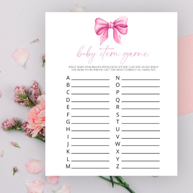 Pink bow - Baby Item Game. Baby Shower Game (Creator Uploaded)