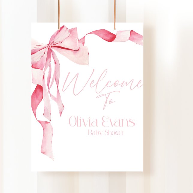 Pink Bow Baby Shower, Baby Shower, It's A Girl,  Poster (Creator Uploaded)