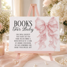 Pink Bow Baby Shower Books For Baby