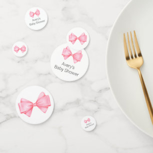 Pink Bow Baby Shower Confetti