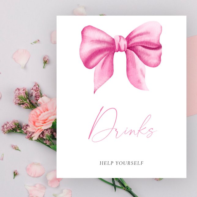 Pink bow baby shower - Drinks  Poster (Creator Uploaded)