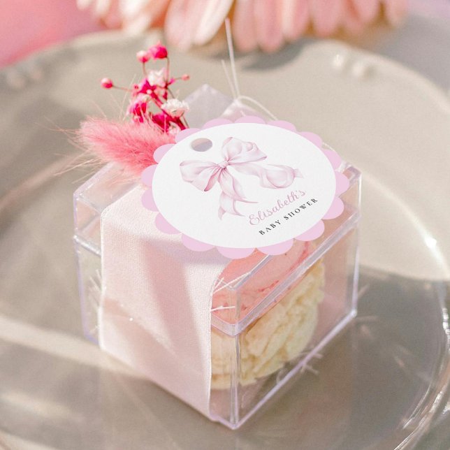 Pink Bow Baby Shower Favour Tags (Creator Uploaded)