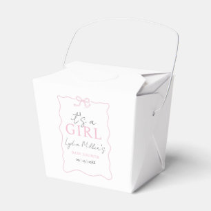 Pink Bow Baby Shower Invitation, Girl Baby Shower Favour Box