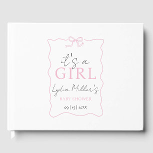 Pink Bow Baby Shower Invitation, Girl Baby Shower Guest Book