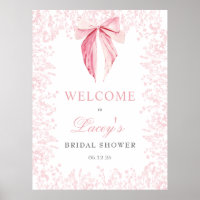 pink bow Baby Shower invitation