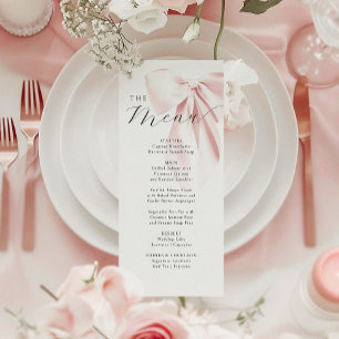 Pink Bow Baby Shower Menu