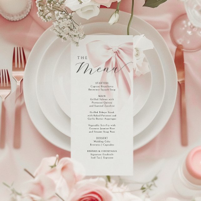 Pink Bow Baby Shower  Menu (Creator Uploaded)