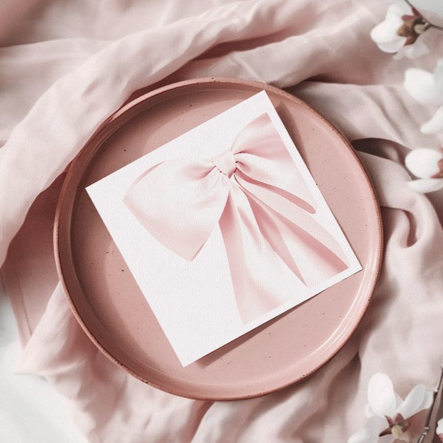 Pink Bow Baby Shower Paper Napkins (Creator Uploaded)