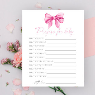 Pink bow baby shower prayers for baby 