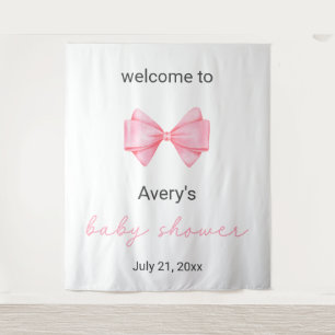Pink Bow Baby Shower Tapestry