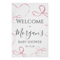 Pink Bow Baby Shower Welcome Sign, bow foam board