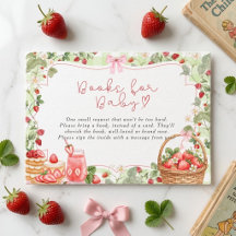 Pink Bow Berry Sweet Strawberries Baby Shower