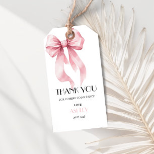Pink Bow Birthday Gift Tags