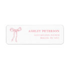 Pink Bow Blush Bridal Shower Return Address