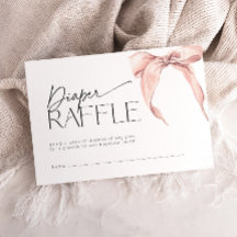 Pink Bow Blush Diaper Raffle Ticket Baby Shower