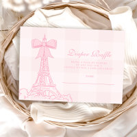 Pink Bow Bonjour Bebe Baby Shower Diapper Raffle