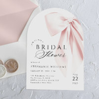 Pink Bow Bridal Shower Arch Invitation