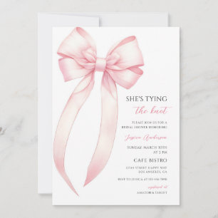Pink Bow Bridal Shower Invitation