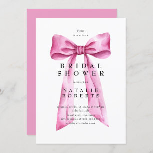 Pink Bow Bridal Shower Invitation