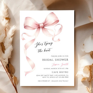 Pink Bow Bridal Shower Invitation
