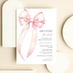 Pink Bow Bridal Shower Invitation