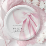 Pink Bow Bridal Shower Paper Plate<br><div class="desc">Pink Bow Bridal Shower Paper Plates</div>