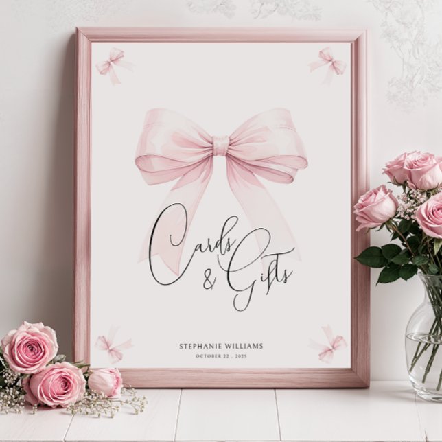 Pink Bow Bridal Shower Sign (Creator Uploaded)