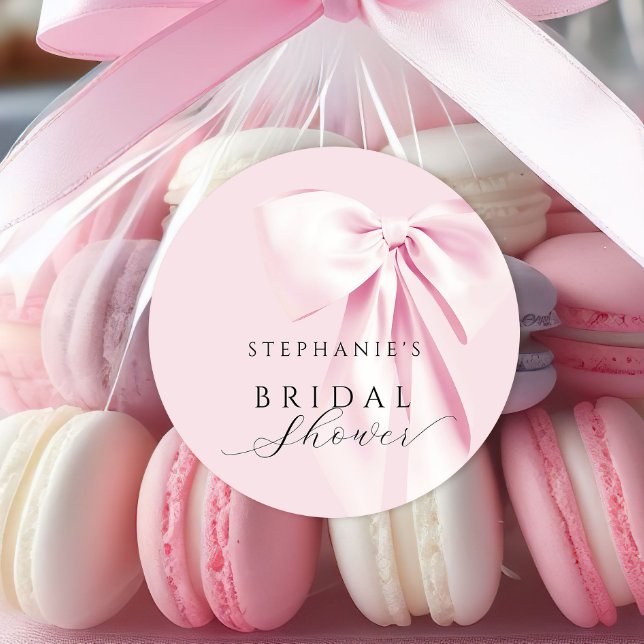 Pink Bow Bridal Shower Sticker (Creator Uploaded)