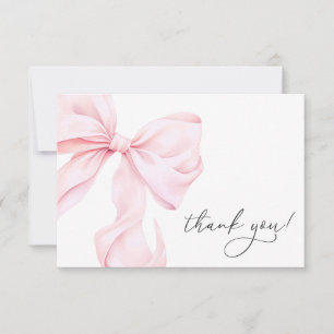 Pink Bow Bridal Shower Thank You Card