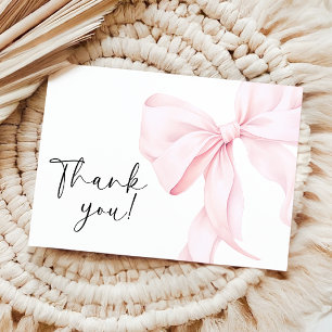 Pink Bow Bridal Shower Thank You Card
