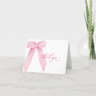 Pink Bow Bridal Shower Thank You Card