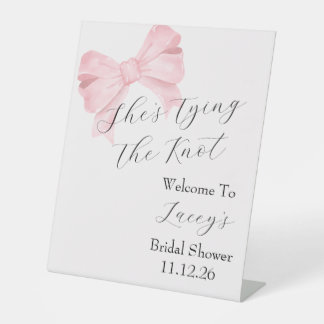 Pink Bow Bridal Shower Welcome Sign