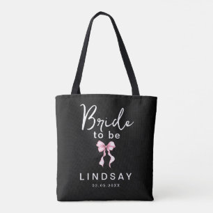 Pink Bow BRIDE TO BE Bachelorette Party  Tote Bag