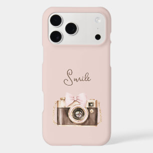 Pink Bow Brown Camera Smile