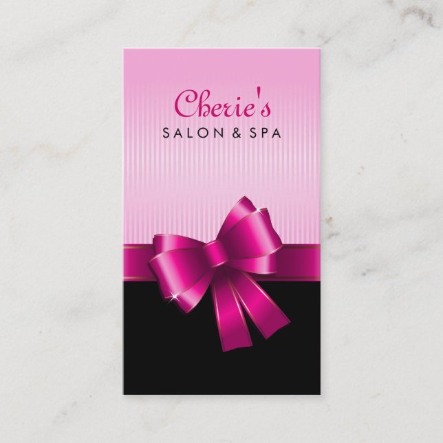 Pink Bow Business Card (Front)