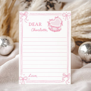 Pink Bow Cake Time Capsule Note Message Card