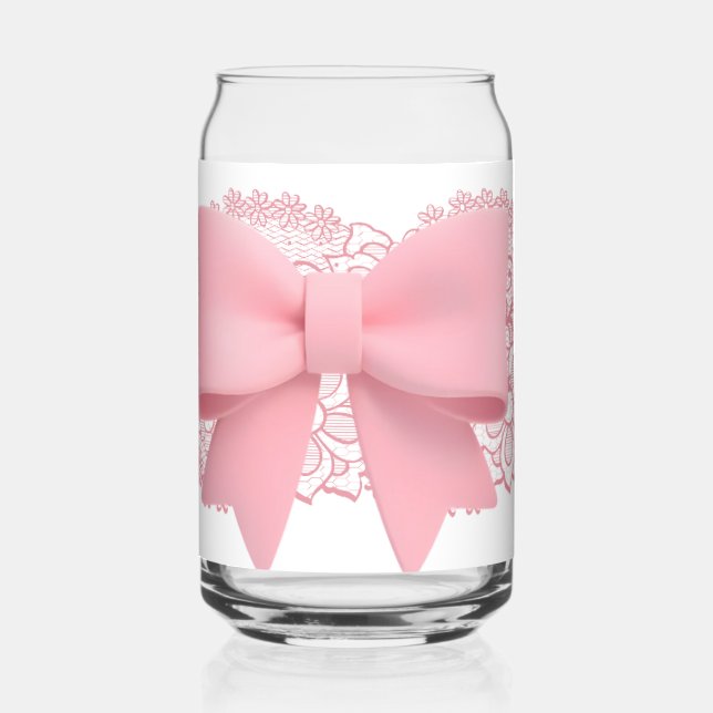 pink bow can glass (Left)