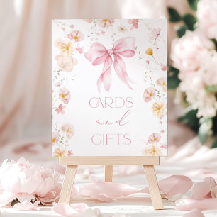 Pink Bow Cards and Gifts Baby girl Shower Poster