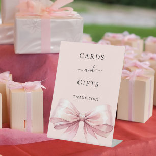 Pink bow cards gifts sign