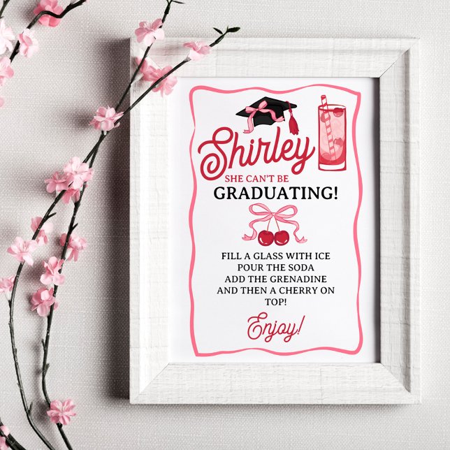 Pink Bow Cherries Graduation Shirley Drink Bar Poster (Creator Uploaded)