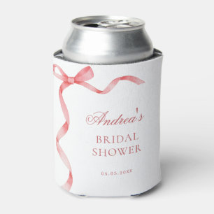 Pink Bow Chic Coquette French Bridal Shower Favour Can Cooler