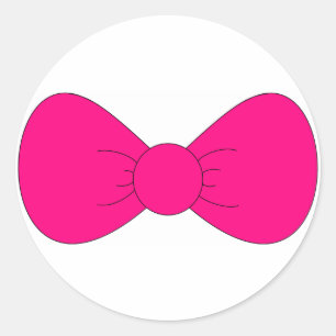 Pink Bow Classic Round Sticker