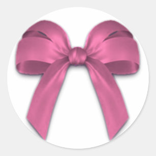 Pink Bow Classic Round Sticker