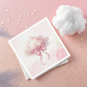 Pink Bow cloud for Baby Girl Shower  Napkin