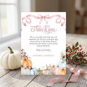 Pink Bow Coquette A Little Pumpkin Baby Shower  Invitation