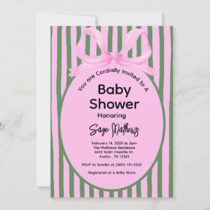 Pink Bow Coquette Aesthetic Girl Baby Shower  