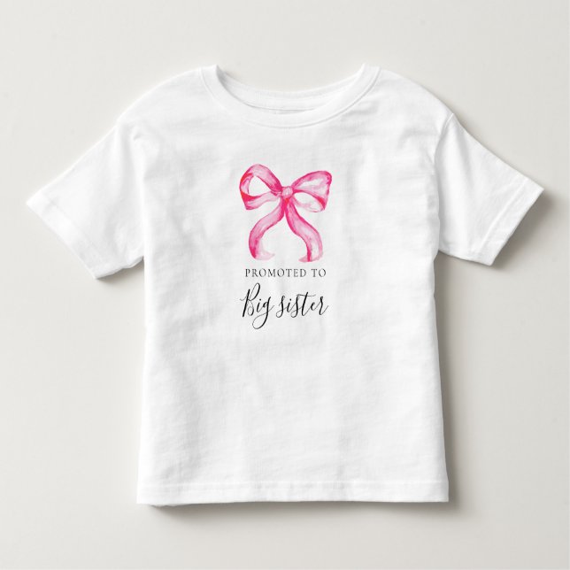 Pink Bow Coquette Baby Shower Big Sister Toddler T-Shirt (Front)