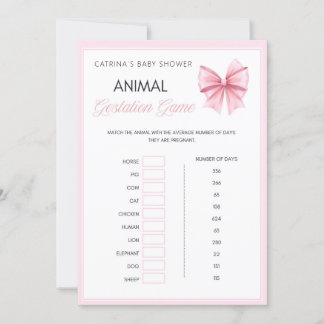 Pink Bow Coquette Baby Shower - Editable Name, 5x7 Invitation